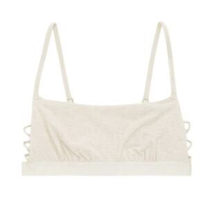 🆕Aerie Cotton Bandeau Bralette - Heather Frost NWT Size XL